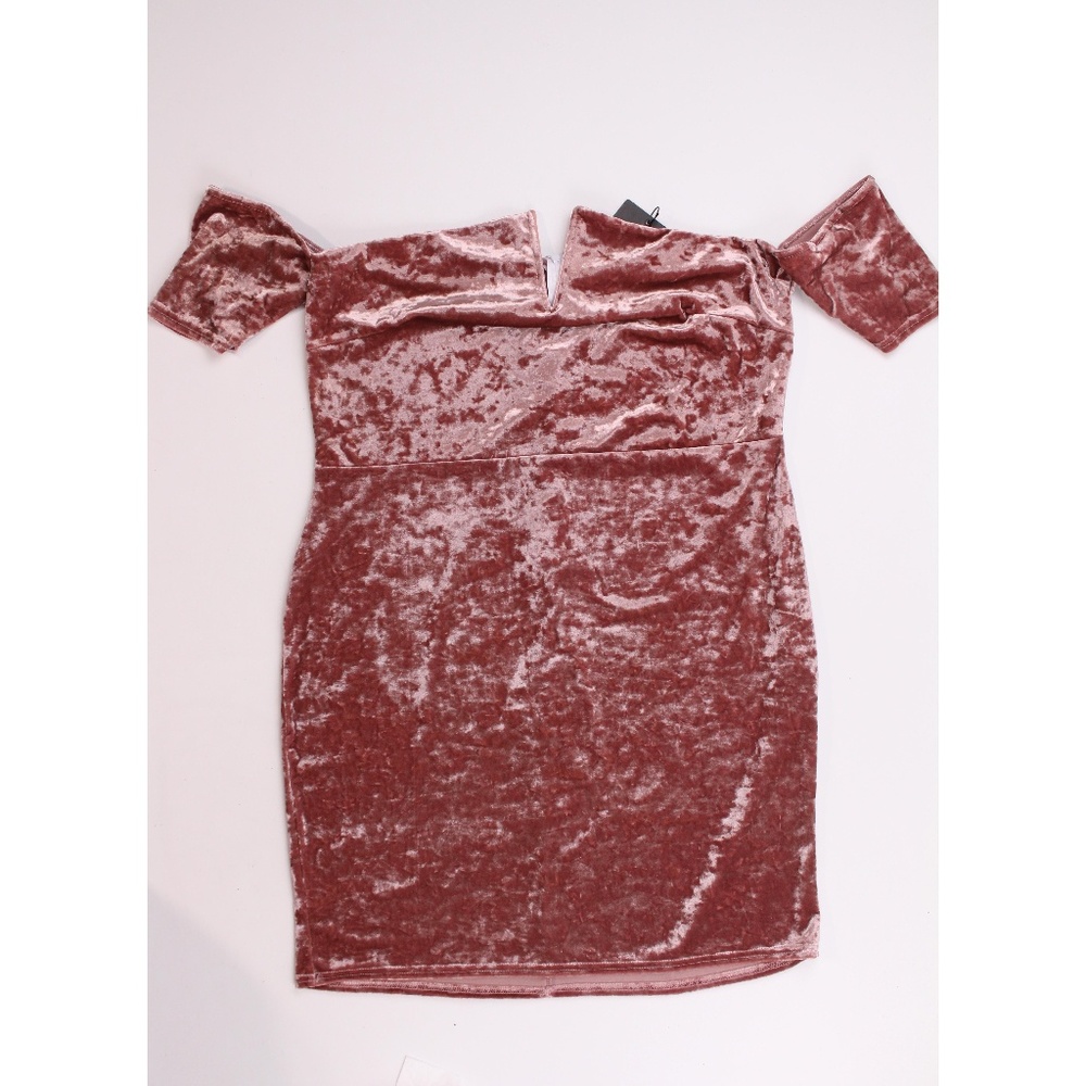 NWT Missguided velvet Cold Shoulder Stretchy Dress - Picture 4 of 8